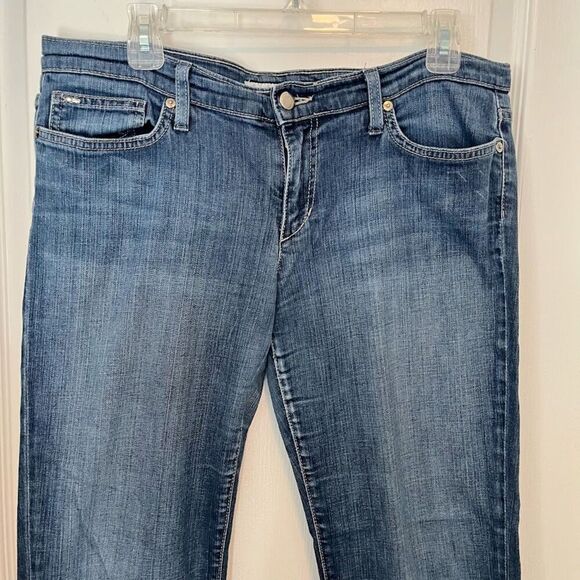Joe's Socialite Kicker Low Rise Wide Leg Pocket Crop Medium Wash Stretch Jeans - Picture 6 of 14